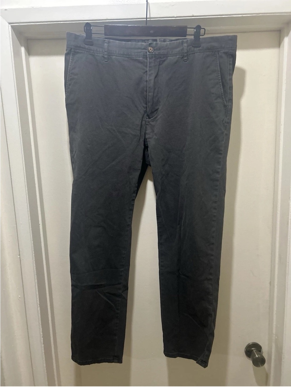 Mott & Bow Chino Pants Men 38 x 30 Charles Charcoal Gray Twill Straight